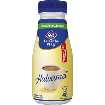 Friesche Vlag Halvamel koffiemelk (flesje) 