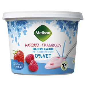 Melkan kwark aardbei framboos